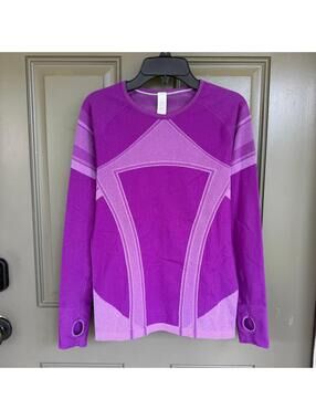Ivivva‎ by Lululemon Fly Tech Long Sleeve Shirt - Purple Geometric Girls 14